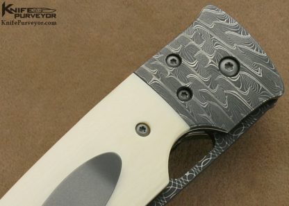 Tom Mayo Custom Knife One of A Kind Pre-ban Elephant Ivory & Damascus TNT Linerlock - Image 5