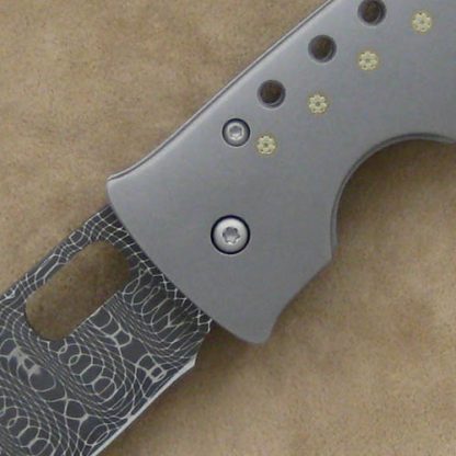 Tom Mayo Custom Knife Large Damascus Bladed Frame Lock - Image 3