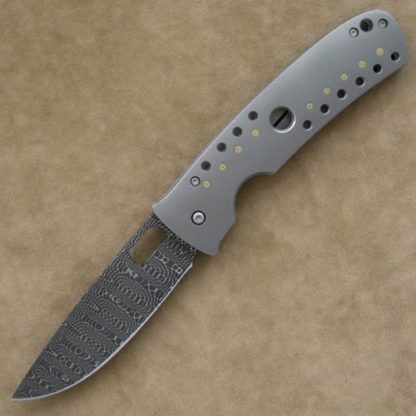 Tom Mayo Custom Knife Large Damascus Bladed Frame Lock