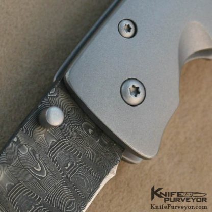 Tom Mayo Custom Knife Small Retro Style with Devin Thomas Damascus Blade - Image 2