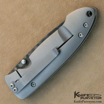 Tom Mayo Custom Knife Small Retro Style with Devin Thomas Damascus Blade - Image 3