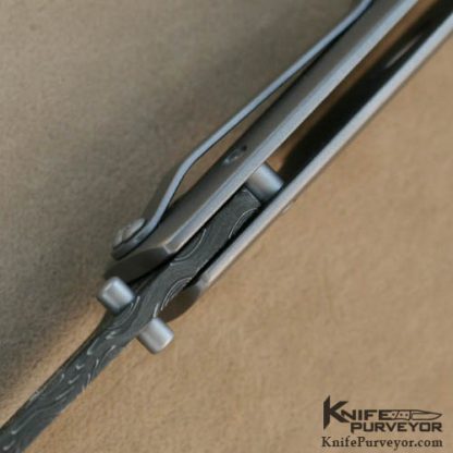 Tom Mayo Custom Knife Small Retro Style with Devin Thomas Damascus Blade - Image 4