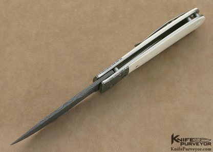 Tom Mayo Custom Knife One of A Kind Pre-ban Elephant Ivory & Damascus TNT Linerlock - Image 6