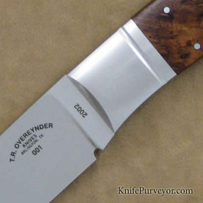 Tom Overeynder Custom Knife Rosewood Burl Drop Point Hunter #001 - Image 2