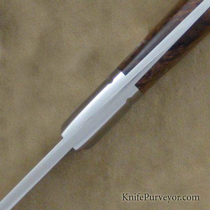 Tom Overeynder Custom Knife Rosewood Burl Drop Point Hunter #001 - Image 4