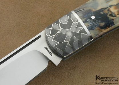 Tom Ploppert Custom Knife Mammoth Ivory & Chad Nichols Damascus Lanny's Clip Slip Joint - Image 2