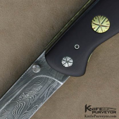 Thomas Vallotton Custom Knife Burgundy Micarta & Damascus D/A Automatic #10 - Image 2