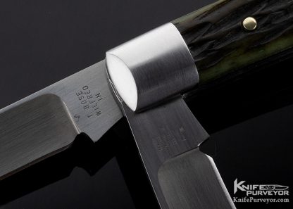 Tony Bose Custom Knife 2 Blade Green Jigged Bone Trapper Slip Joint - Image 3