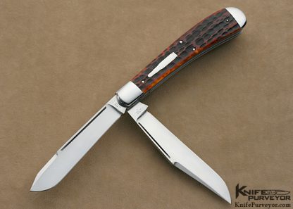 Tony Bose Custom Knife A.G. Russell Bone HTT (Hunter Trader Trapper) Remington Bullet Slip Joint