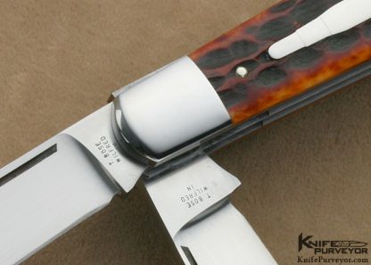 Tony Bose Custom Knife A.G. Russell Bone HTT (Hunter Trader Trapper) Remington Bullet Slip Joint - Image 2