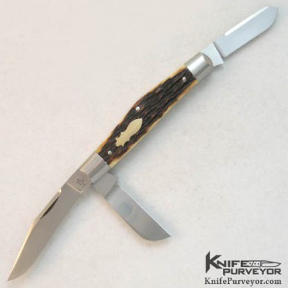 Tony Bose Custom Knife Remington Bone 3 Blade 4" Stockman Slipjoint