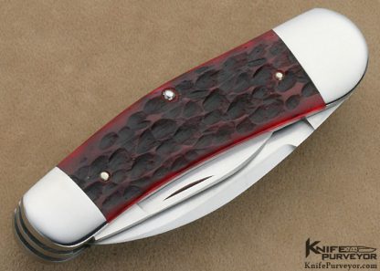 Tony Bose Custom Knife #2 Red Jigged Bone Case 43 Pattern Split Backspring Humpback Whittler - Image 4