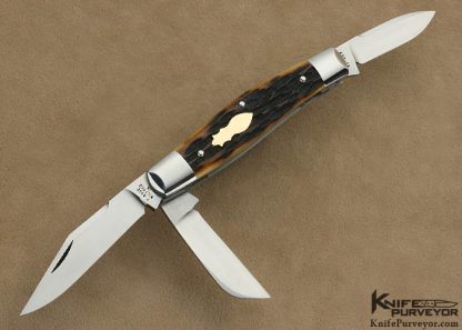 Tony Bose Custom Knife Remington Bone 3 Blade 3" Stockman Slipjoint