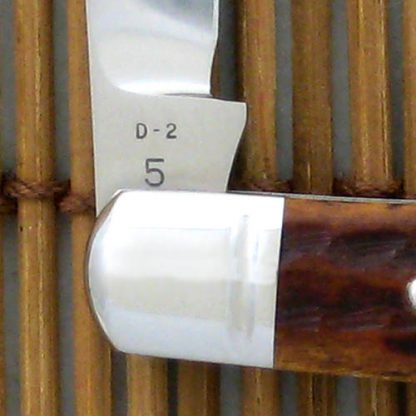 Tony Bose Custom Knife: #5 Brown Bone Gents Knife with Federal Shield Front Bolsters and a Satin Finished D-2 Blade - Image 3
