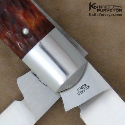 Tony Bose Custom Knife Brown Bone Remington 1263 Bullet Slipjoint - Image 2