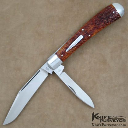 Tony Bose Custom Knife Brown Bone Remington 1263 Bullet Slipjoint