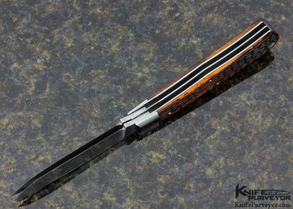 Tony Bose Custom Knife "Roofline Jigged Bone" Dogs Head Trapper Slipjoint - Image 4