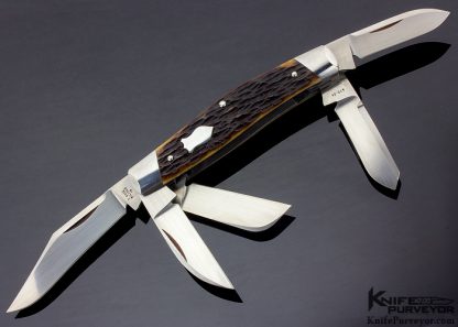 Tony Bose Custom Knife Remington Jigged Bone 5 Blade Slip Joint