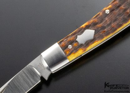 Tony Bose Custom Knife Jigged Bone Swayback with Federal Shield Slip Joint - Image 2