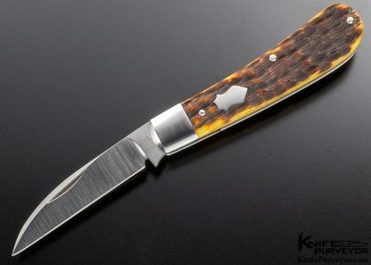 Tony Bose Custom Knife Jigged Bone Swayback with Federal Shield Slip Joint
