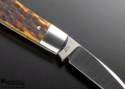 Tony Bose Custom Knife Jigged Bone Swayback with Federal Shield Slip Joint - Image 4