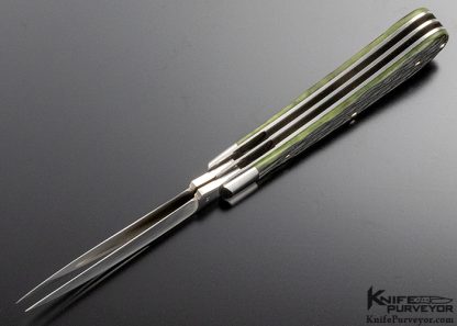 Tony Bose Custom Knife 2 Blade Green Jigged Bone Trapper Slip Joint - Image 7