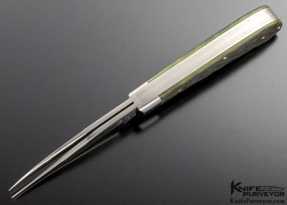 Tony Bose Custom Knife 2 Blade Green Jigged Bone Trapper Slip Joint - Image 6