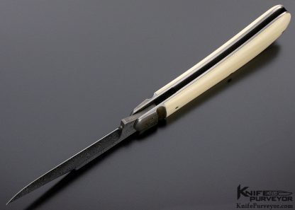 Tony Bose Custom Knife Damascus and Goat Horn Lanny's Clip Slip Joint - Image 7