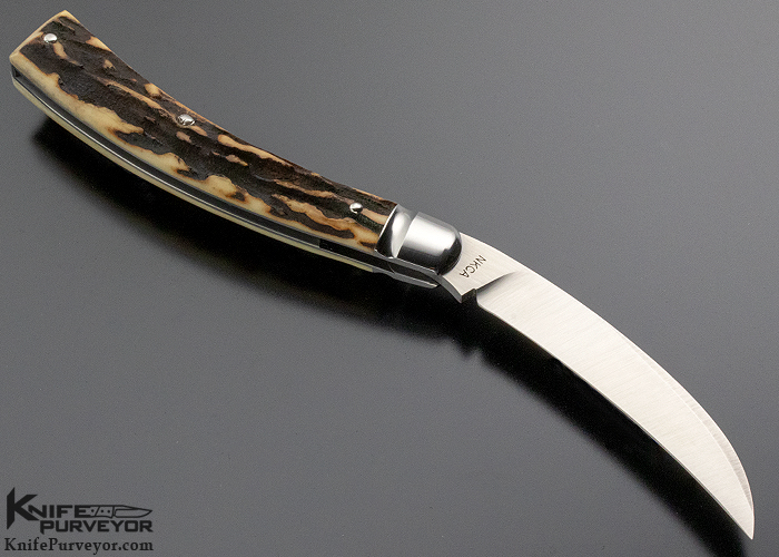 Tony Bose Custom Knife NKCA "Pruner" Stag Slip Joint - Image 3