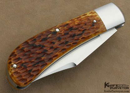 Tony Bose Custom Knife Jigged Bone with Federal Shield "Lanny's Clip" with Federal Shield Slip Joint - Image 3