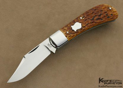 Tony Bose Custom Knife Jigged Bone with Federal Shield "Lanny's Clip" with Federal Shield Slip Joint