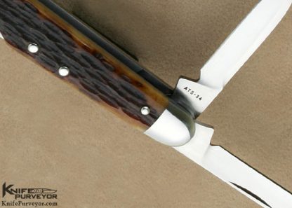 Tony Bose Custom Knife Remington Jigged Bone Lockback Whittler #1 - Image 5
