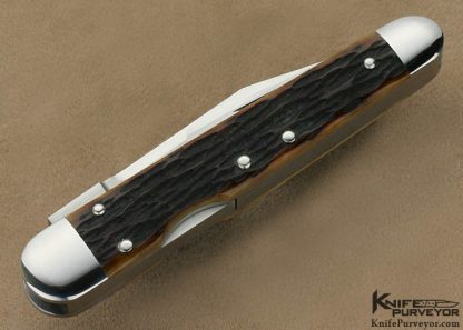 Tony Bose Custom Knife Remington Jigged Bone Lockback Whittler #3 - Image 4
