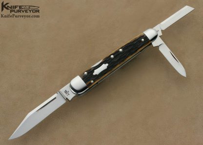 Tony Bose Custom Knife Stag Lockback Whittler #2 3658