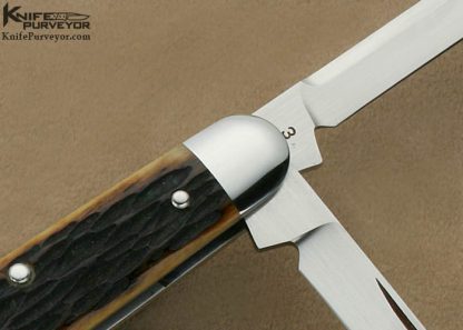 Tony Bose Custom Knife Remington Jigged Bone Lockback Whittler #3 - Image 3