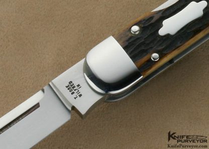 Tony Bose Custom Knife Remington Jigged Bone Lockback Whittler #3 - Image 2
