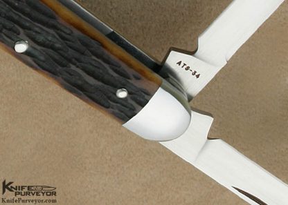 Tony Bose Custom Knife Remington Jigged Bone Lockback Whittler #3 - Image 6