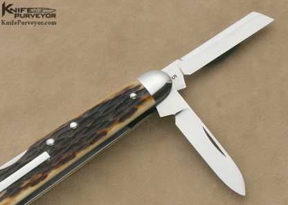 Tony Bose Custom Knife Remington Bone Lock Back Whittler #5 - Image 3