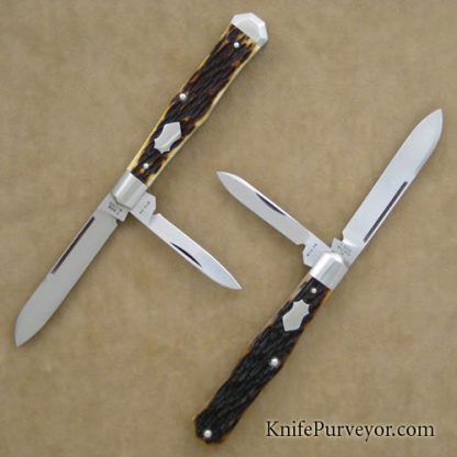 Tony Bose Custom Knives Pair of Number 4  Remington Bone Coffin Jacks