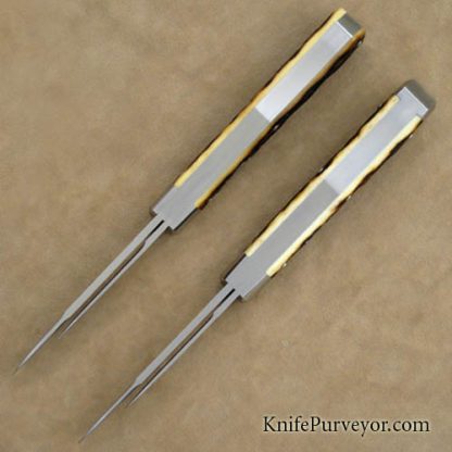 Tony Bose Custom Knives Pair of Number 4  Remington Bone Coffin Jacks - Image 3