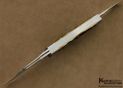 Tony Bose Custom Knife 3 Blade 4" Stockman Slipjoint with Remington Jigged Bone with 14Kt Gold Double Bomb Shield - Image 6