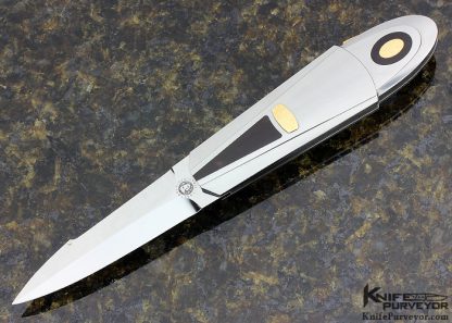 Tore Fogarizzu Custom Knife Amber Interframe & 18K Rose Gold Prototype Lockback Dagger