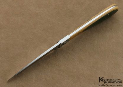 Dwight Towell Custom Knife Engraved Green Mammoth Gent's Fixed Blade - Image 4