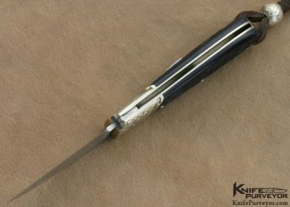 Shigeru Tozaki Custom Knife Textured 416 Stainless Steel Bolstered Green Jigged Bone Slip Joint - Image 6