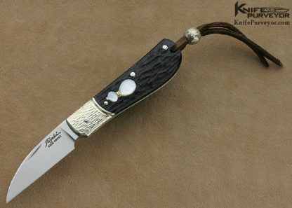 Shigeru Tozaki Custom Knife Textured 416 Stainless Steel Bolstered Green Jigged Bone Slip Joint
