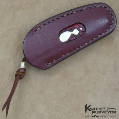Shigeru Tozaki Custom Knife Textured Bolstered Red Jigged Bone Slipjoint - Image 4