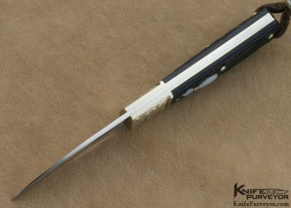Shigeru Tozaki Custom Knife Textured 416 Stainless Steel Bolstered Green Jigged Bone Slip Joint - Image 4