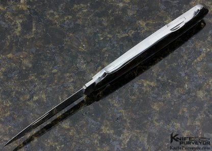 T.R Overeynder Custom Knife Black Lip Pearl Inlaid Lockback Dagger - Image 4