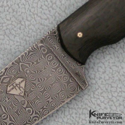 Trace Rinaldi Custom Knife Carbonfiber & Tom Ferry Damascus Tactical Kitchen Knife - Image 2