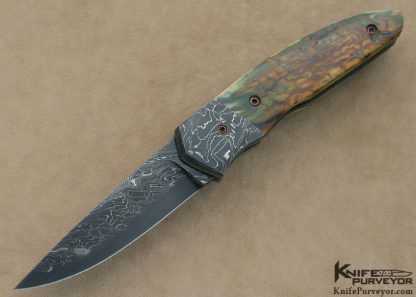 Uli Hennicke' Custom Knife  Damascus "Jungle Queen" Linerlock